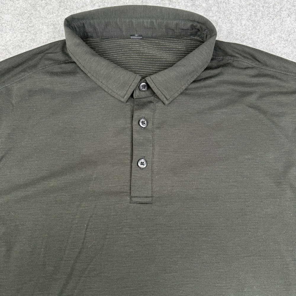 Lululemon Polo Shirt‎ Men's Large Black Short Sleeve Athletic Golf Casual Light